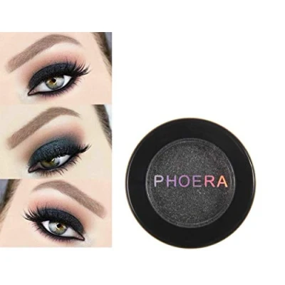 Image of PHOERA Super Vibrant Ultra Metallic Eyeshadow Long Lasting Waterproof Shimmer High Pigment Glitter Eye Shadow Palette Cosmetic Makeup AQUAPURITY 118 CHARCOAL