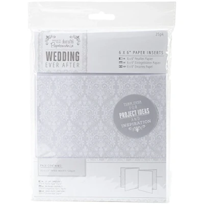 Image of Papermania 6 x Inch Wedding Damask Paper Inserts