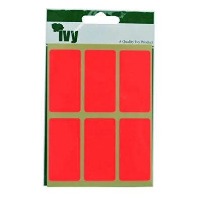 Image of Ivy 25mm x 50mm Fluorescent Orange Rectangle Self Adhesive Sticky Labels (24 Stickers)