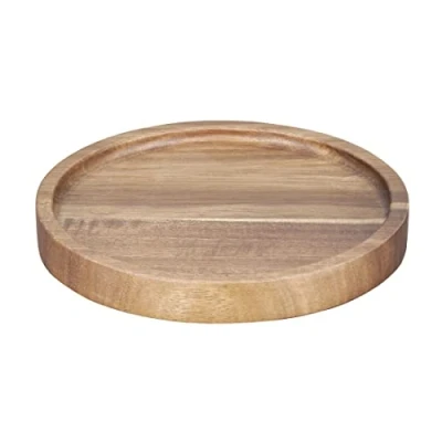 Image of Olympia Acacia Wood Round Plates 150mm Heavy Duty, Durable, Easy Clean, Stylish Hotel Restaurant Café Bar Bistro Food Dining Serving Platter