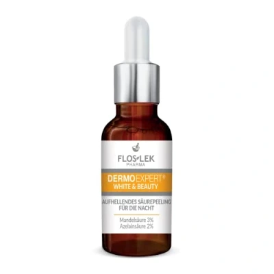 Image of FLOSLEK Whitening Brightening Face Acid Night Peeling 30 ml Lightens, Moisturizes, Softens &amp; Evens Skin Colour Smoother Brighter Complexion Reduces the Intensity of Blemishes