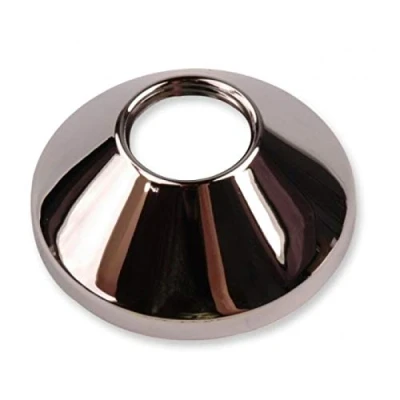 Image of Chrome Plated Steel Pipe Cover Collar Cone 3/4&quot; Valve Tap Rose 20mm Height