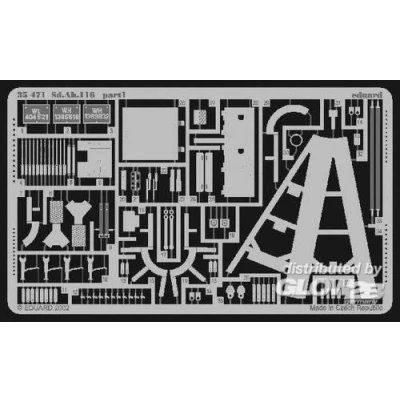 Image of Eduard Accessories 35471 Model Building 18t Tractor Famo with Low Load Trailer. for Pz.Kpfw.Sd.Ah.116 Photo Etching Set