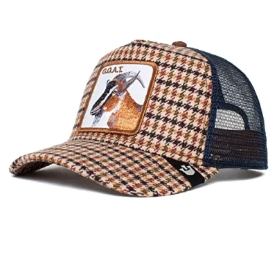 Image of Goorin Bros. The Farm Plaid/Wool Unisex Trucker Cap, Crème (Good Kid Plaad City), One Size