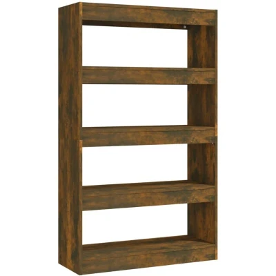 Image of vidaXL Book Cabinet/Room Divider Smoked Oak 80x30x135 cm Engineered Wood