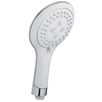 Image of Bristan Evo Large 120 mm Diameter 3 Mode Function White/Chrome Shower Head Handset with Rub Clean Nozzles (EVC HAND04 WC)