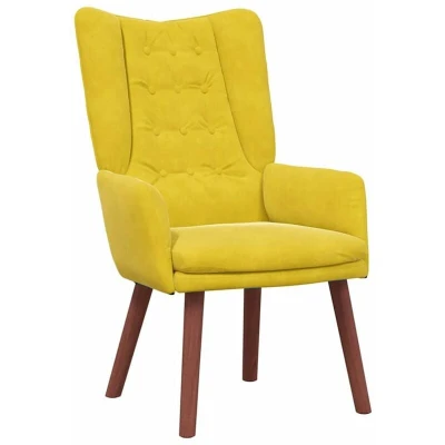 Image of Relaxing Chair Yellow Velvet Vidaxl