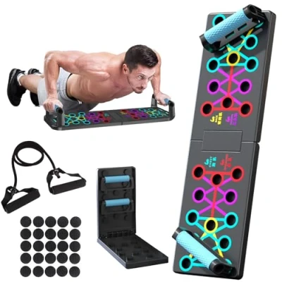 Image of 12 in 1 Push Up Board, Press Board for Home Gym, Foldable Pushup Portable Strength Training Equipment, Multi function Fitness Workout Equipment