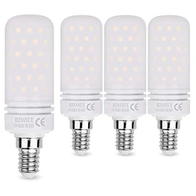 Image of HZSANUE Led Light Bulbs 15W, 120W Incandescent Equivalent, 1500Lm, 6000K Daylight White, E14 Small Edison Screw Corn Bulbs, Pack of 4