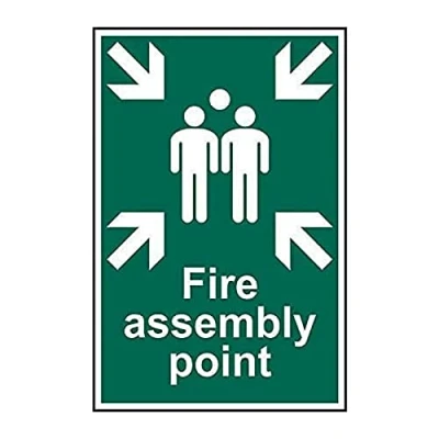Image of Scan SCA1541 Self adhesive PVC sign Fire assembly point 200 x 300mm
