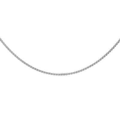 Image of Carissima Gold Women&#039;s 9 ct White 1.2 mm Spiga Chain Necklace of Length 46 cm/18 Inch