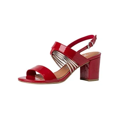 Image of MARCO TOZZI Women&#039;s Guido Maria Kretschmer 2 88300 26 Sandal Heeled, Red Patent Com, 6.5 UK