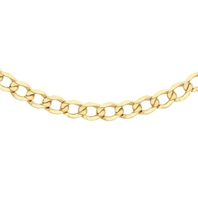Image of Carissima Gold Unisex 9 ct Yellow 4 mm Diamond Cut Flat Curb Chain Necklace of Length 46 cm/18 Inch