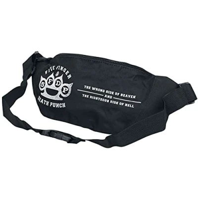 Image of Five Finger Death Punch Logo Unisex Belt Pouch Black, 100% Polyester,