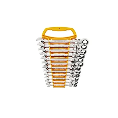 Image of GearWrench 9901D 72 Tooth 12 Pt. Flex Head Ratcheting Combination Wrench Set, Pc.
