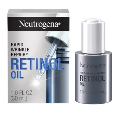 Image of Neutrogena Rapid Wrinkle Repair Anti Retinol Face Serum Oil, Lightweight To Remove Dark Spots, Deep Treatment with Concentrated SA, 1.0 fl. oz