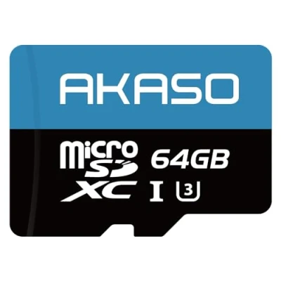 Image of AKASO 64GB microSDXC Memory Card Up to 100MB/s, C10, U3, Full HD, 4K, MicroSD