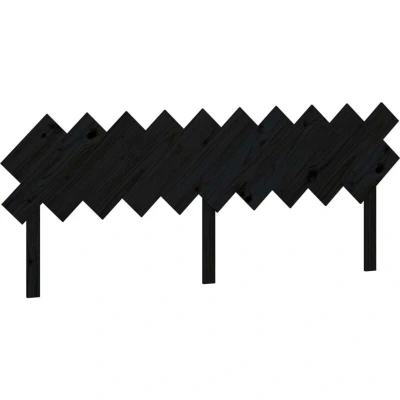 Image of vidaXL Bed Headboard Black 196x3x80.5 cm Solid Wood Pine