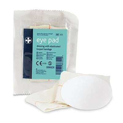 Image of Reliance Medical Sterile Eye Pad Thick, Comfortable Dressing with Elasticated Loop, Ideal for HSE First Aid Kits, Injuires, Pack of 10