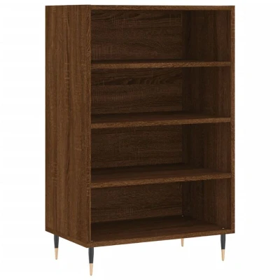 Image of vidaXL Highboard in Brown Oak Stylish Engineered Wood Sideboard with Metal Feet Spacious Bedroom Storage Unit