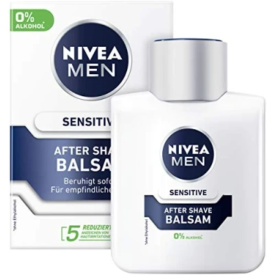 Image of NIVEA MEN Sensitive After Shave Balm 1 Pack (1 x 100 ml) Soothing Skin Care with Chamomile and Vitamin E