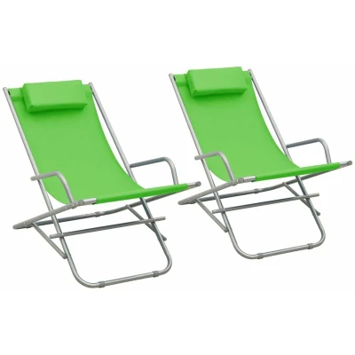 Image of vidaXL Rocking Chairs 2 pcs Steel Green