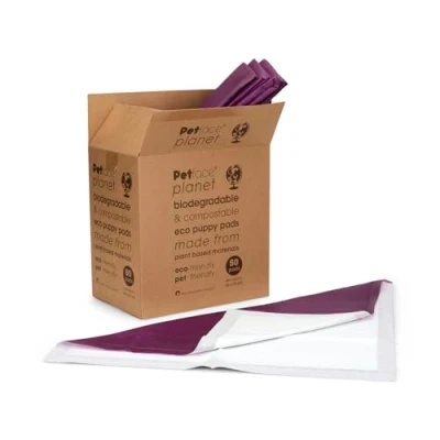 Image of Petface Planet Compostable &amp; Biodegradable Puppy Pads, Pack of 50 Eco Friendly 56 x 57 cm
