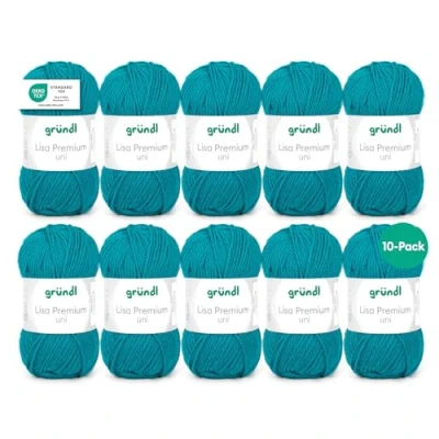 Image of Gründl Lisa Premium Uni Pack of 10 Balls, Petrol 49, 10x 50g