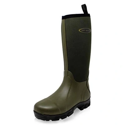 Image of Dirt Boot Neoprene Wellington Muck Field Fishing Boots Wellies (Green, 6)