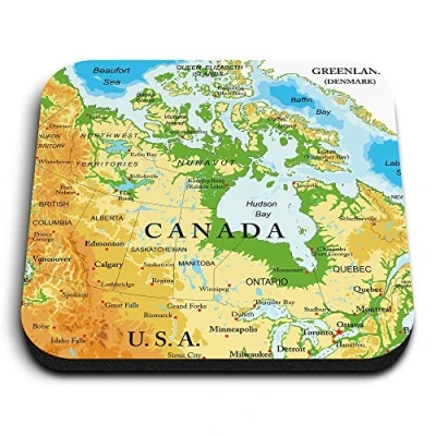 Image of 1 x Square MDF Fridge Magnet Canada Map Canadian Travel 3164