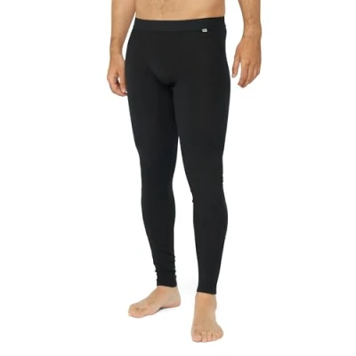Image of DANISH ENDURANCE Long Johns for Men Thermal, Merino Wool, Thermal Leggings Men, Warm Base Layer Trousers with or Without a Fly, Black, L