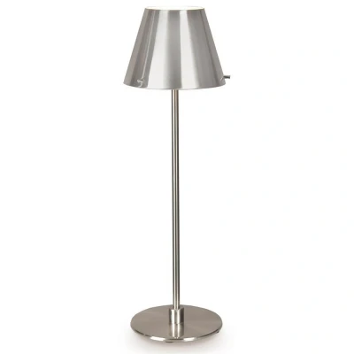 Image of Jin Floor Lamp With Tapered Shade Satin Nickel