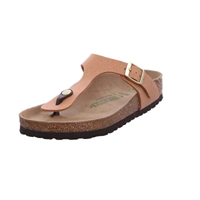 Image of Birkenstock Men&#039;s Gizeh Earthy Pecan Veg, Birkibuc Flip Flops, 5 UK