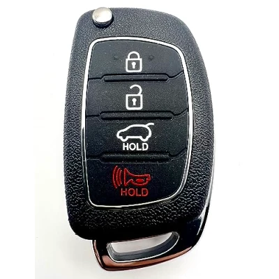 Image of Automobile Locksmith 4 Button key case for Hyundai I10 I20 I30 I40 IX35 IX45 Santa Fe Tucson Sonata remote flip replacement