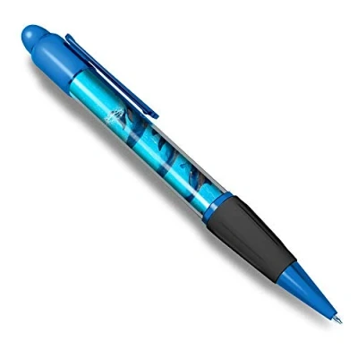 Image of Destination Vinyl ltd 1 x Blue Ballpoint Pen (Black Ink) Jumping Dolphins Dolphin #12949