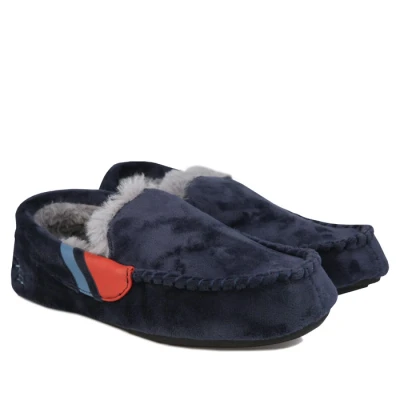Image of Original Penguin Mens Bedhead Moccasin Slipper in Navy Size UK 12