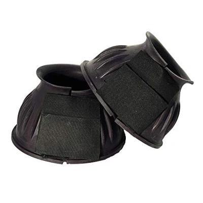 Image of Rhinegold Velcro Over Reach Boots Extra Large Plum