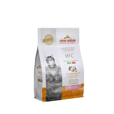 Image of almo nature HFC Kitten Fresh Chicken. Complete Dry Cat Food for Kittens with 100% Chicken without Meat Meal. 11 12 Months 300g