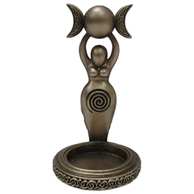 Image of Nemesis Now Spiral Goddess Tea Light Holder, Gold, 12cm