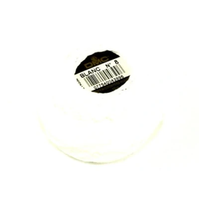 Image of DMC Cotton Perle Thread Size 8 Blanc per 10 Gram Ball