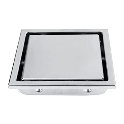 Image of Square Floor Drain Home Stainless Steel Shape Anti odor Bathroom Waste Gate Shower Drainer for kitchen, bathroom, garage, basement