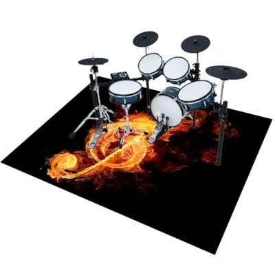 Image of Drum Rug Mat Soundproof Carpet Non Slip Blanket Professional Rugs Electronic Drums Bass Snare Racks Guitars Kit Etc Musical Instruments Mats 150 x 120 cm