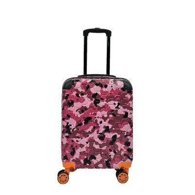 Image of Infinity Leather Pink Camo Cabin Suitcase 55 x 40 20 cm Hard Shell Luggage Suitable for Easyjet, Ryanair, Jet 2 Paid Carry on