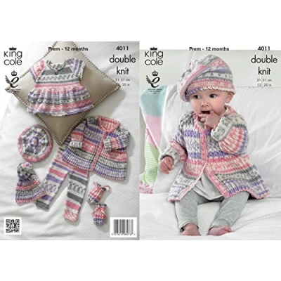 Image of King Cole 4011 Knitting Pattern Baby Set to knit in Cherish DK