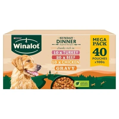 Image of WINALOT Sunday Dinner Mixed in Gravy Wet Dog Food 40x100g