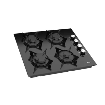 Image of Ferre 2140 BL 60cm Built in Gas Hob 4 Burners Black Glass
