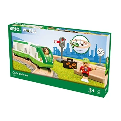 Image of BRIO World Circle Wooden Railway Train Set Toy For Kids Age 3 Years Up
