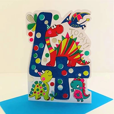 Image of Rachel Ellen Boy 4 Today Age Dinosaurs Birthday Card