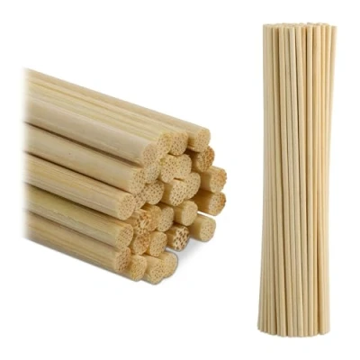 Image of Relaxdays Bamboo Sticks, Set of 200, HWD: 30 x 0.5 cm, Craft Rods for DIY, Plant Support Houseplants, Natural
