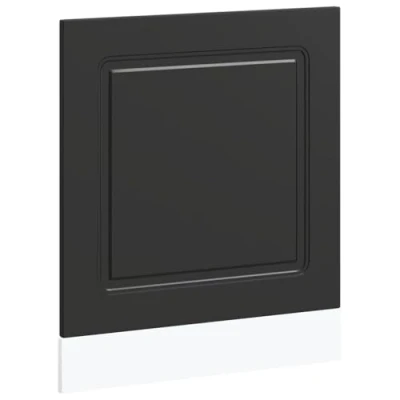 Image of vidaXL Dishwasher Panel Kalmar Black Engineered Wood 60x1.5x67 cm Modern Kitchen Decor